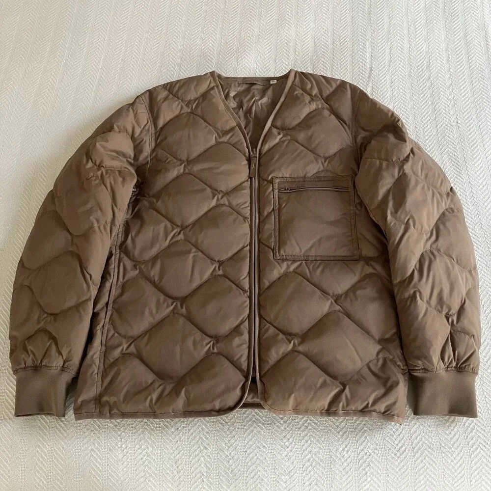 Lemaire Uniqlo U Recycled Down Jacket 34 Brown Size M - Picture 3 of 12